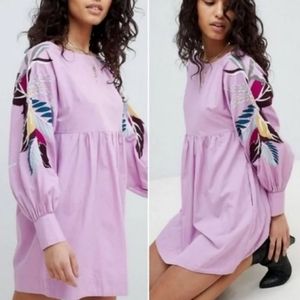 Free People Mini Obsessions Embroidery Purple Small